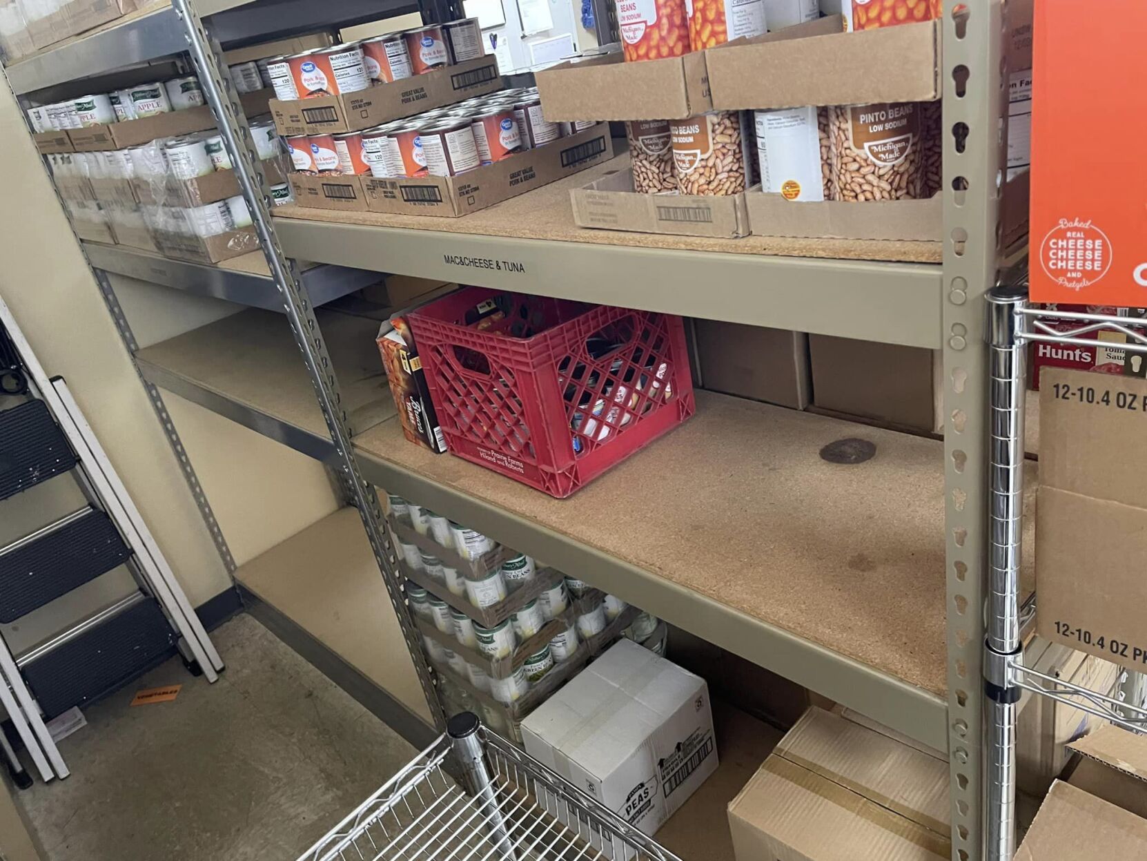 food pantry shelves